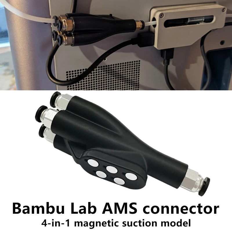 4-in-1 PTFE Adapter Material Pipe Expansion Port AMS Connect 4 Feeding Modules 3D Printer Part For Bambu Lab X1 X1C P1S P1P