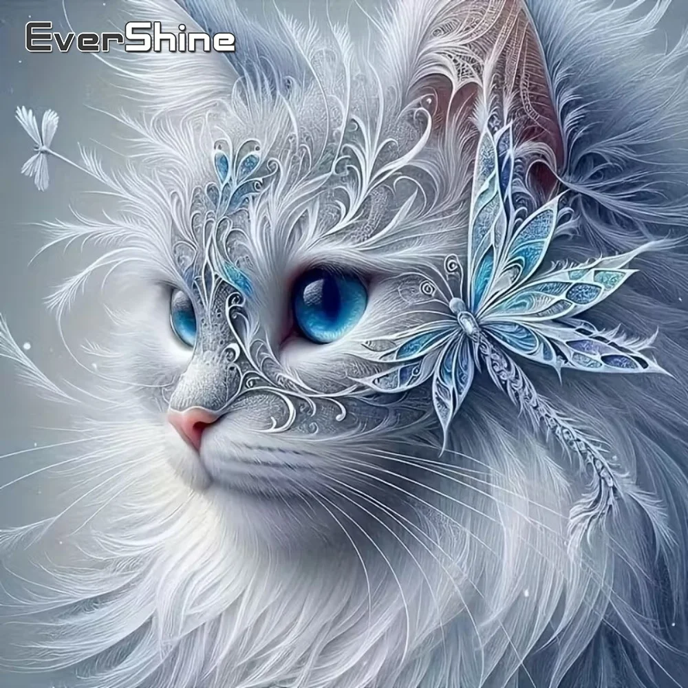 EverShine DIY Diamantmalerei Katze Tier Neuheit Diamantstickerei Libelle Bild Strass Mosaik Handgemachtes Geschenk