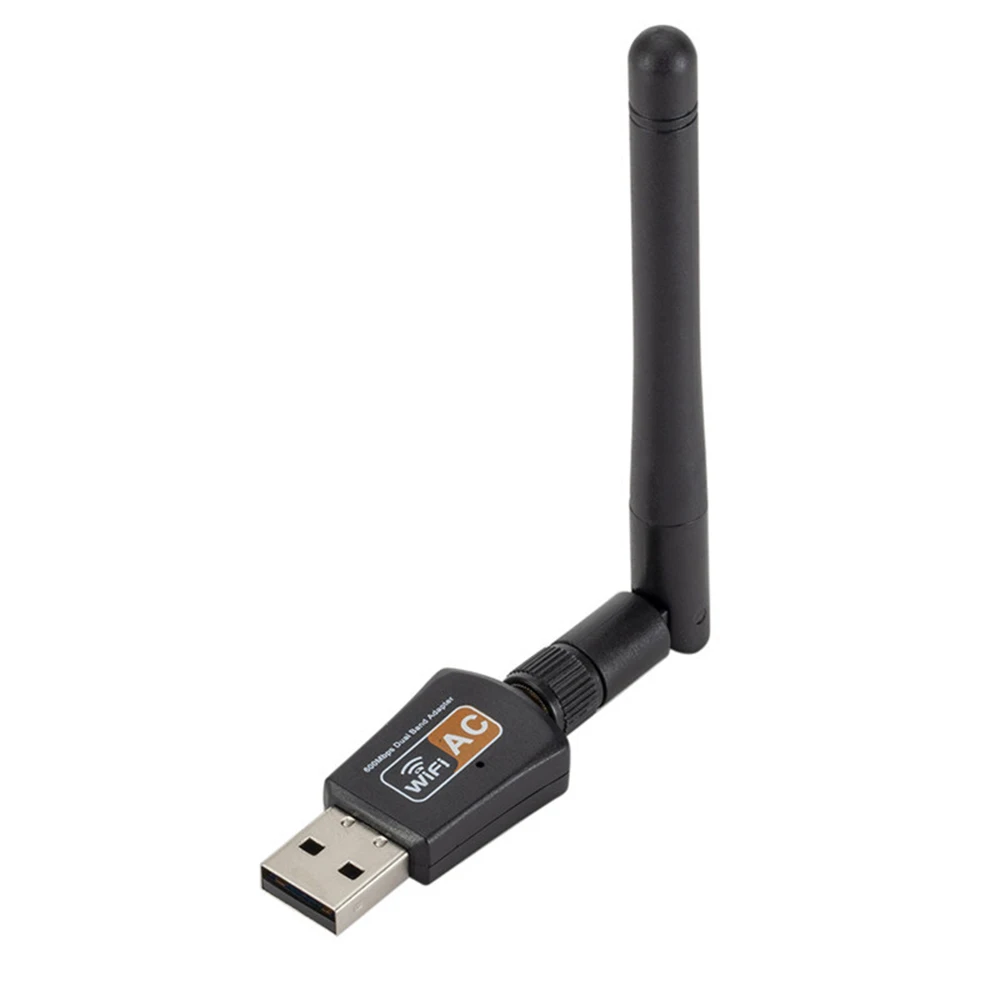 Двухдиапазонный USB Wi-Fi адаптер 600 Мбит/с 2,4 ГГц 5 ГГц Wi-Fi с антенной ноутбук ПК Мини компьютер сетевая карта приемник