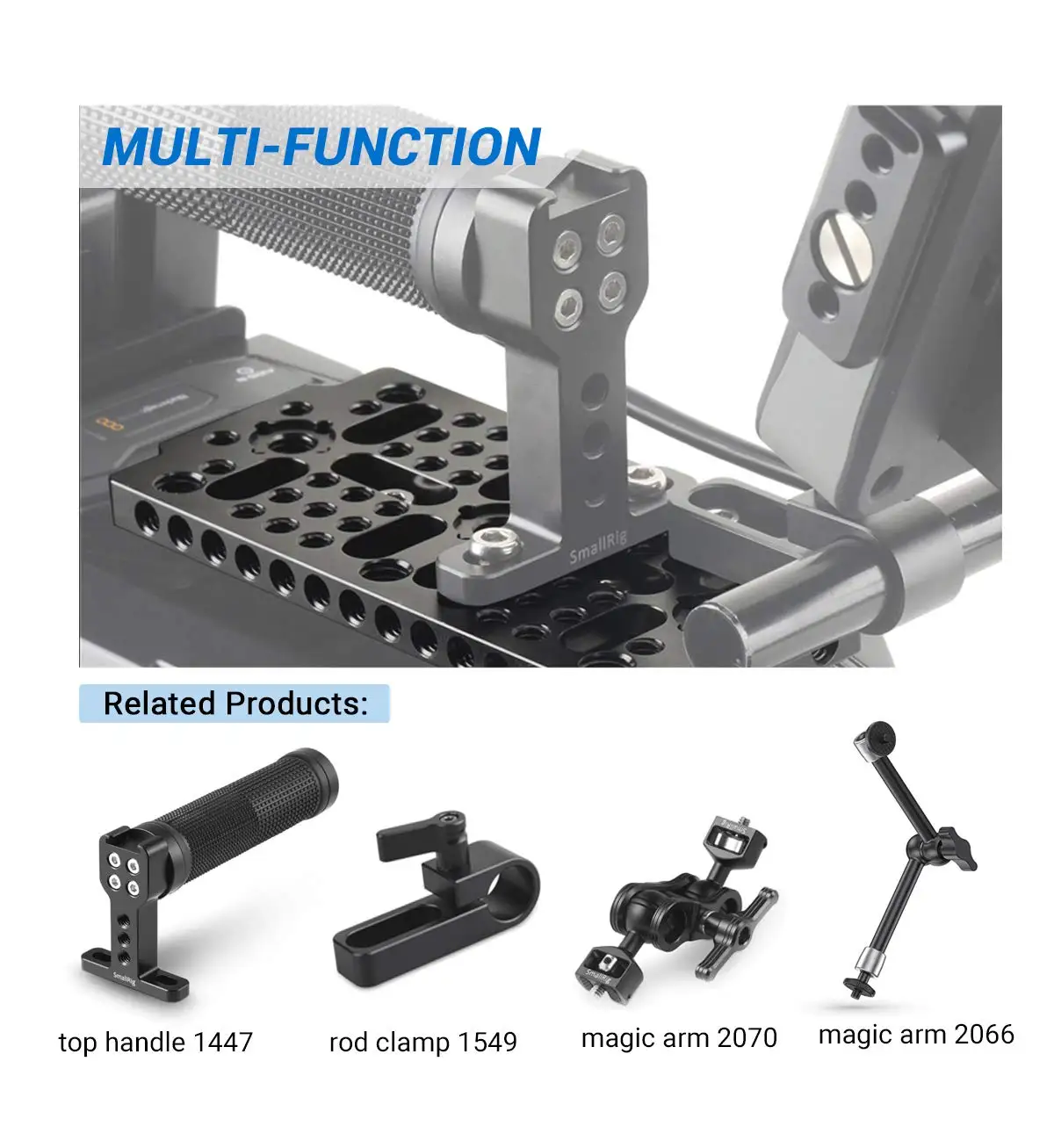 SmallRig Aluminum Alloy Multi-purpose Camera Cheese Plate ( 1pc ) With 1/4 3/8 Thread Holes -1681 (Update)