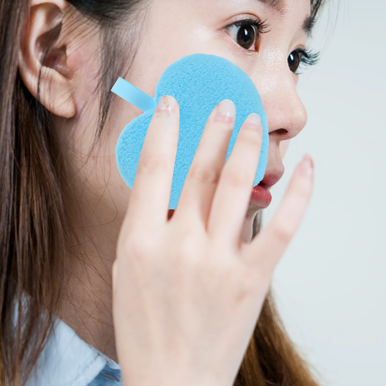 4 Stück rundes Band, Make-up, waschbar, atmungsaktiv, Puder-Applikatoren für Gesicht, Foundation, Creme, Mineralpulver, tragbar, für Frauen