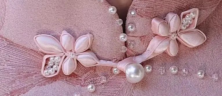 2 قطعة أزرار الملابس الصينية التقليدية شيونغسام للملابس زر أزهار الكرز اللؤلؤ الرجعية