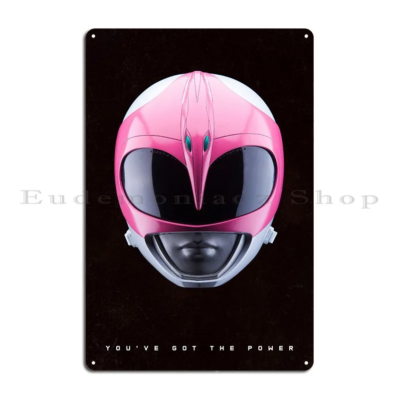 Pink Power Ranger Metal Plaque Living Room Plaques Cinema Designs Club Tin Sign Poster