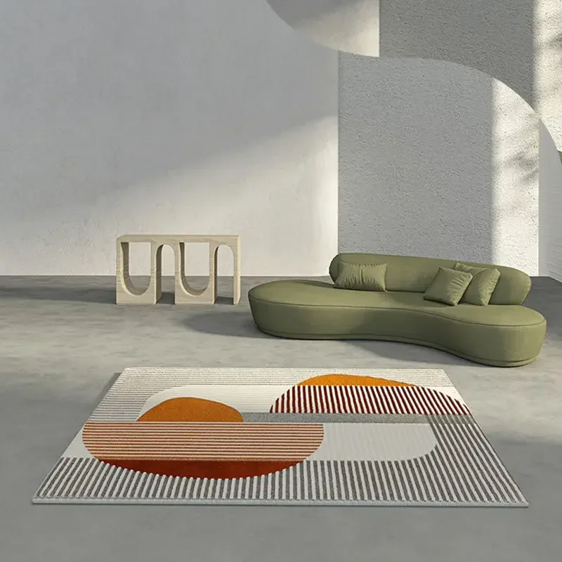 Nordic Modern Minimalist Living Room Carpet Abstract Non-slip Luxury Bedroom Rug Home Decoration Fluffy Square Vortex Mat