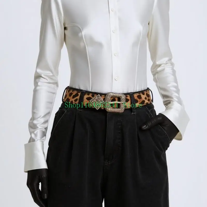 5ASD Cowgirl пояс леопардовый припечаток пояс стильный горячий ретро для джинсов платье
