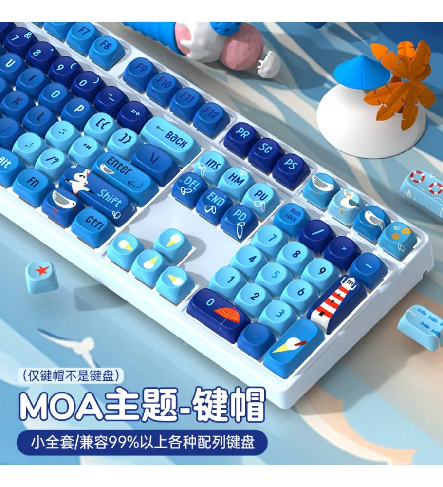 Girls high-end keycaps hot-selling list moa high pbt hot sublimation animation mechanical keyboard high-value keycaps
