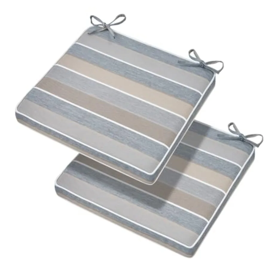 

Indoor Outdoor Waterproof Square Chair Cushion, 18" x 18" x 2.5", 2 Pack, Water Resistant Seat Cushions, for Patio Garden Offic