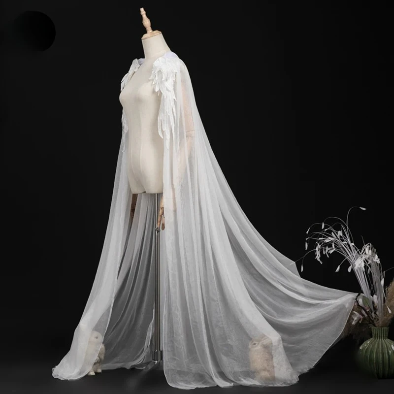 Women Elegant Hanfu Cape Fairy Feather Traditional Chinese Style Song Dynasty Long Cloak Ancient Cosplay Costume