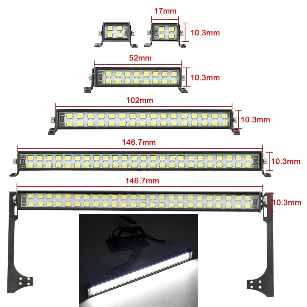 1/10 RC Crawler LED Roof Light Bar CH3 Control Super Bright for SCX10 Capra TRX4 TRX6 D90 CC01 YK4102 Upgrade