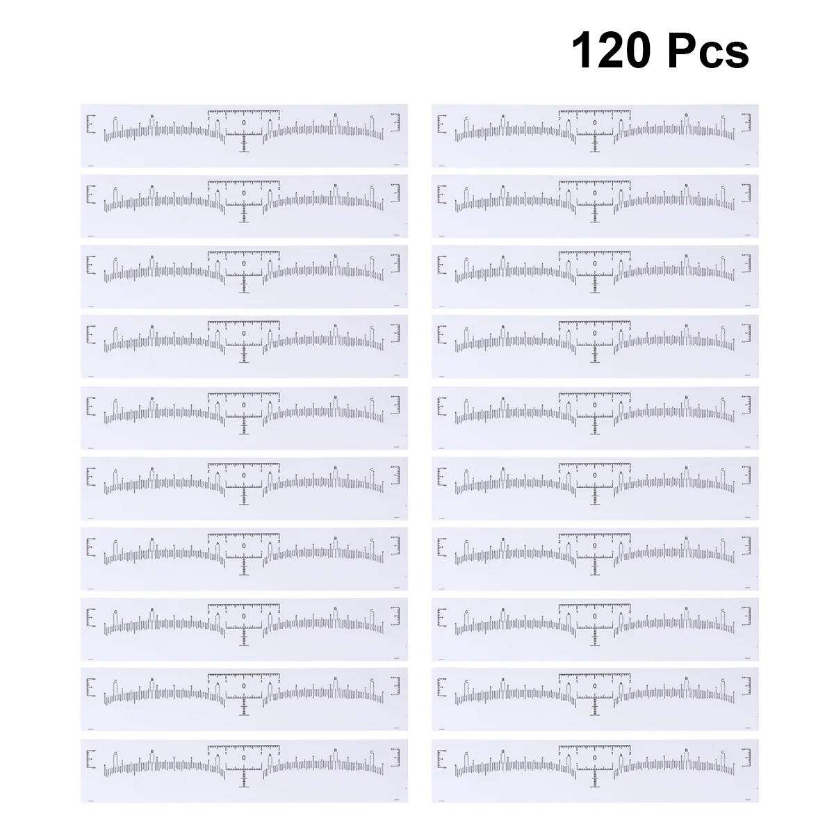 120PCS Mini Meetinstrument Schuifmaat Wegwerp Wenkbrauw Liniaal Sticker Vormgeven Gereedschap