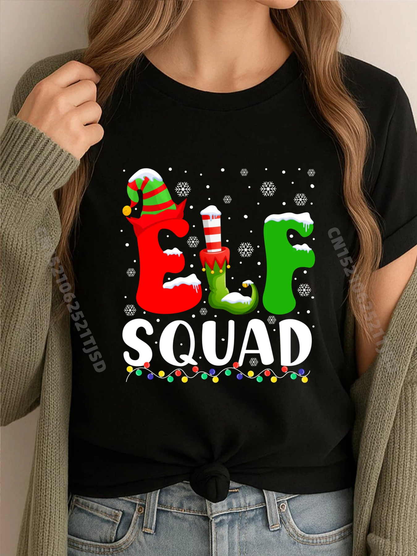 

Elf Family Christmas Matching Pajamas Xmas Elf Squad Designer T Shirt Natural Meme Tshirt Creative