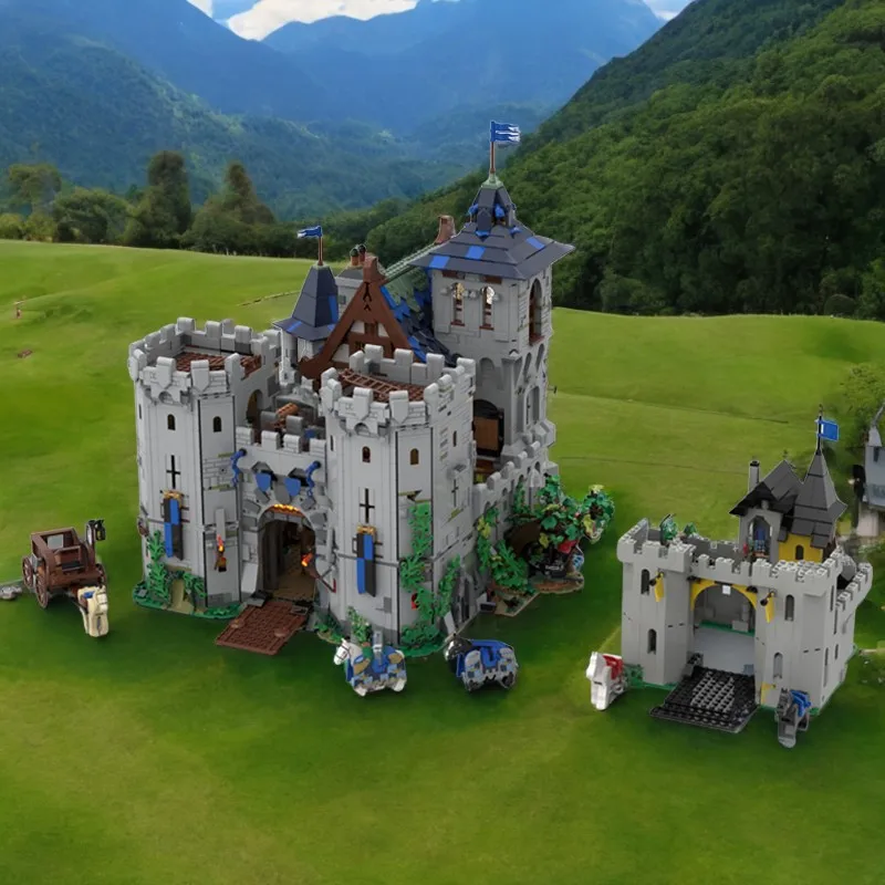 6959PCS MOC Black Falcons Fortress Klassische Burg Mittelalterlichen DIY Modell Bausteine Geburtstag Spielzeug Geschenk