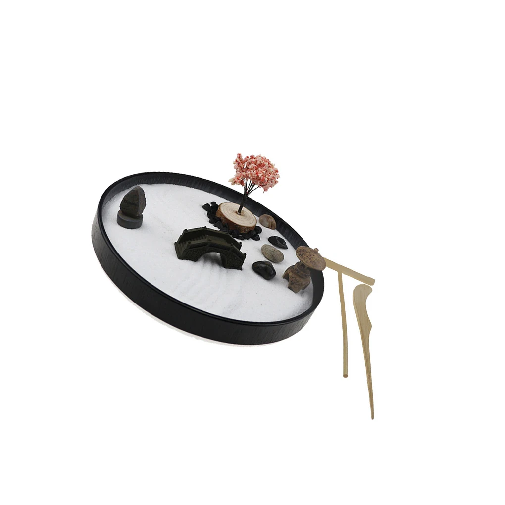 Round Courtyard Model Nightstand Ornament Mini Landscape Tree Decoration
