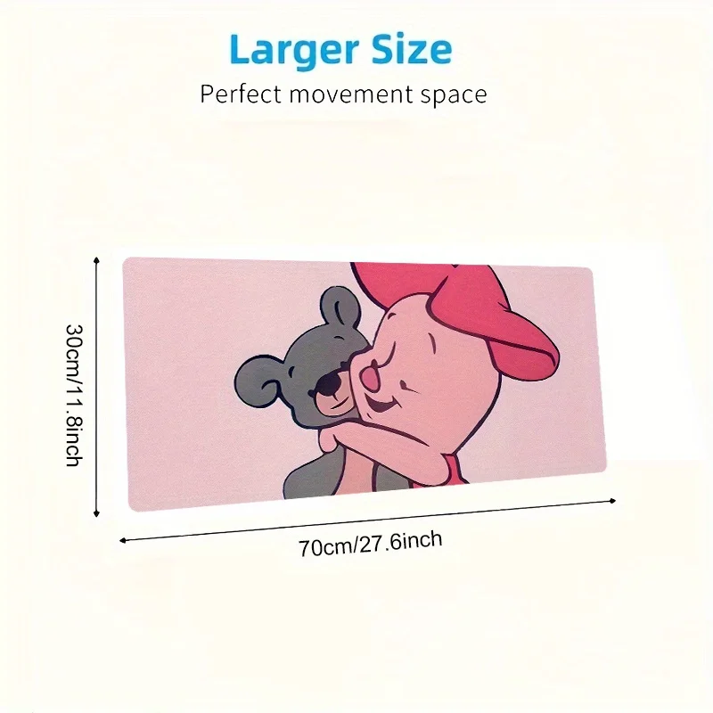 Disney Minnie Mouse and Winnie the Pooh Sweet Hug Large Gaming Mouse Pad, Durable Desk Mat with Washable Surface Protector, Idea