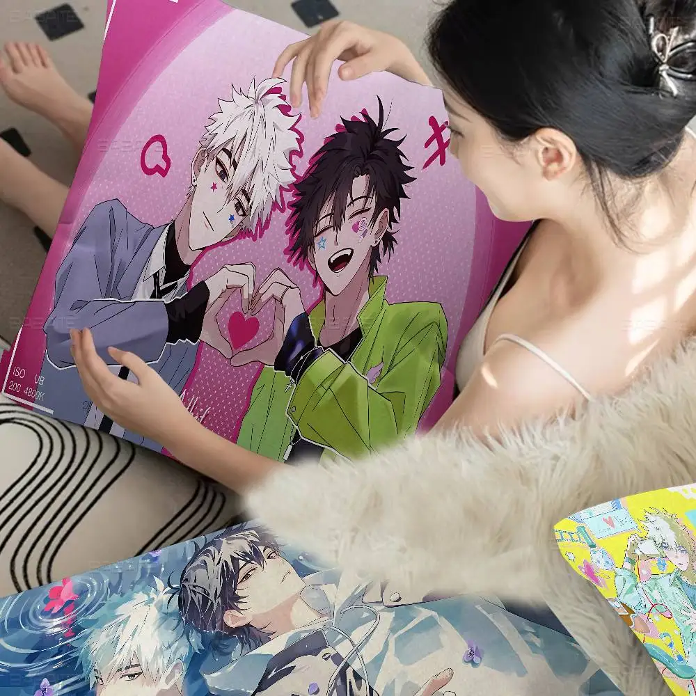 Hot Anime L-link Click Cushion Cover Car Throw Pillow Case For Sofa Car Christmas Gift 40x40cm 45x45cm