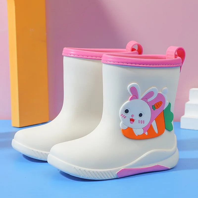 Children Rain Boots Baby Cute Cartoon Water Shoes Girls Boys Waterproof Non-Slip Water Boots Kids PVC Soft Rubber Shoes 레인부츠