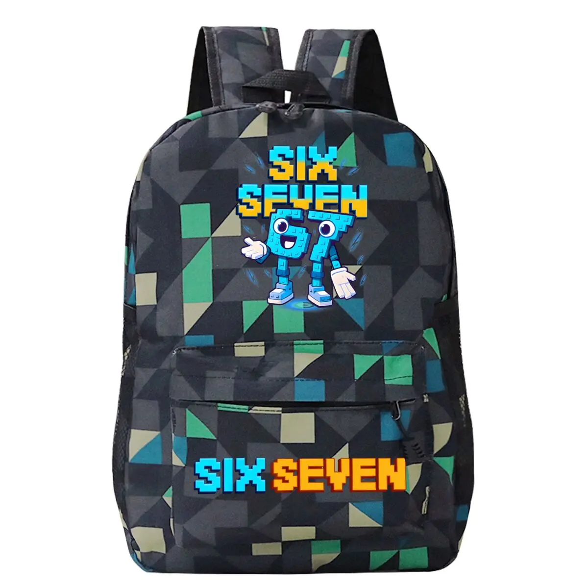 Zaino Six Seven Borsa a tracolla da gioco con grafica italiana Brainrot con stampa dorata Meme Zaino per cartoni animati per ragazza ragazzo moda adolescente