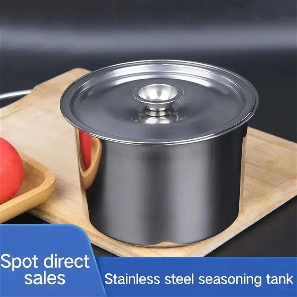 Stainless Steel Basin With Lid Rectangular Restaurant Commercial Milk Tea Store Special Jam Ice Powder Pearl Seasoning