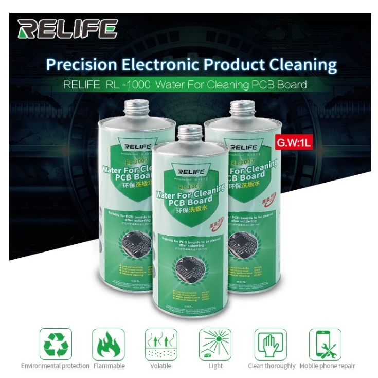 Mekanik 850 Relife RL-1000 Pembersih PCB Air Bebas Timah, Pembersih Papan PCB Solusi Pembersih Papan Pembersih Ultrasonik