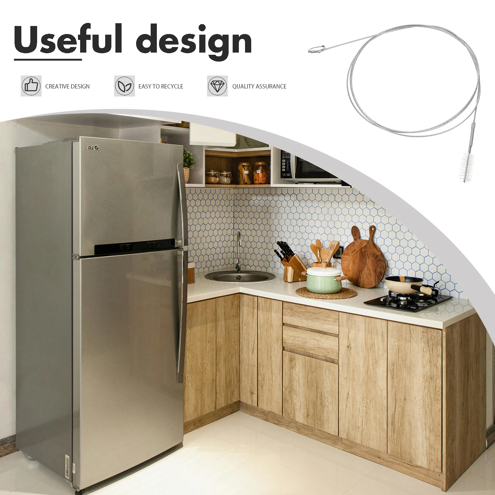 

1pc Refrigerator Dredging Tool Fridge Drainage Hose Clog Remover For Kitchen Sink Bathroom Sink Wine Cabinet Long Reach