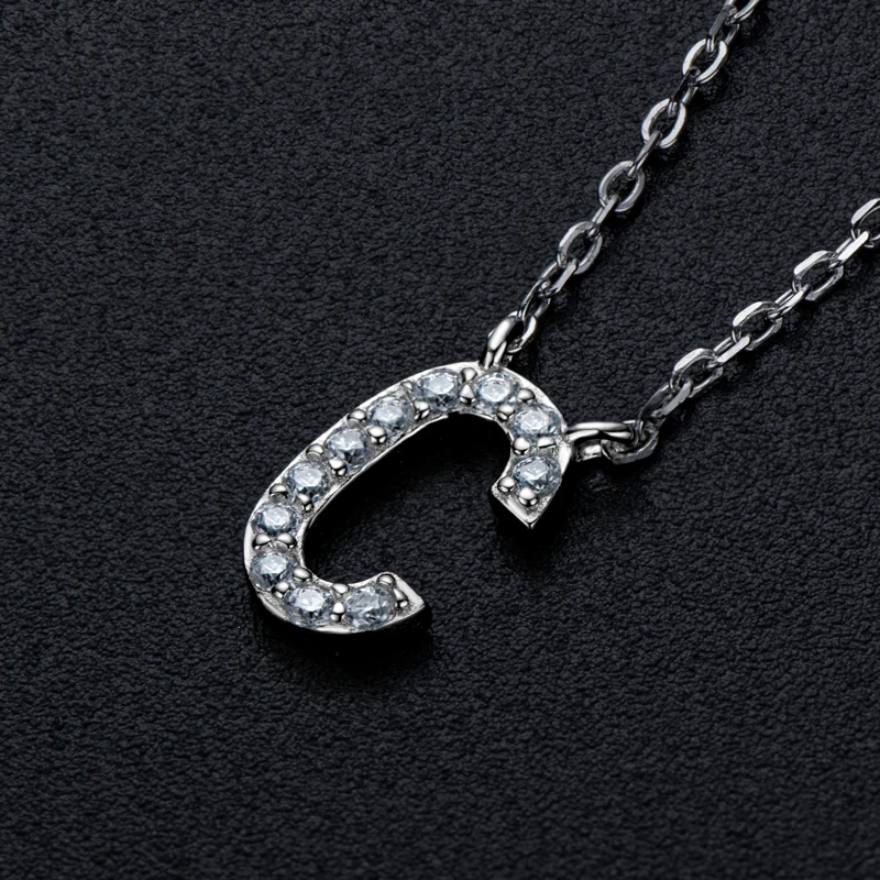 IOGOU Trendy A-Z English Alphabet Letter Moissanite Pendant Necklace for Women Silver 925 High Quality Necklace Party Jewelry