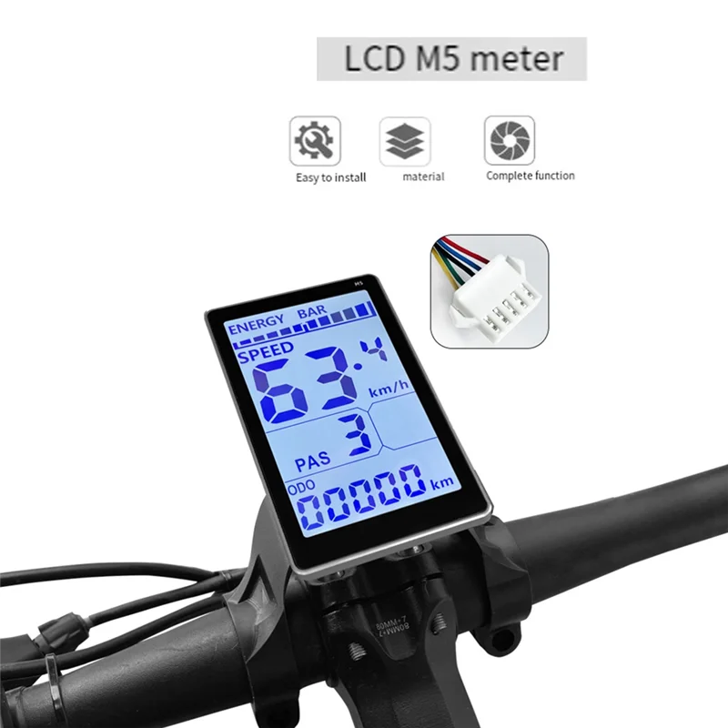 

YHOLI-Mountain Vehicle Electric Bicycle Power Modified Accessories LED M5 Display Panel 40A Sine Wave Controller Brushless