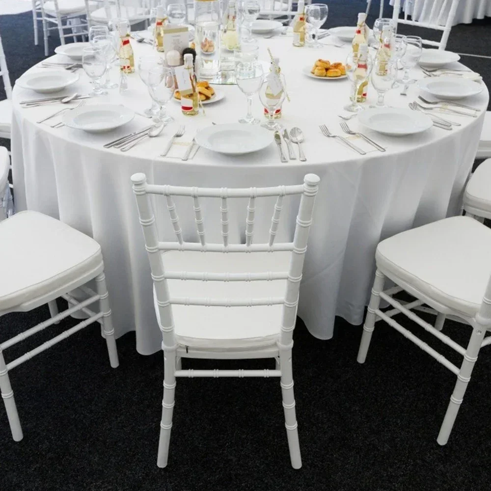 Round Tablecloths White No Stitching Fabric Elegant Solid Table Cloth for Christmas Birthday Wedding Party Hotel Decoration