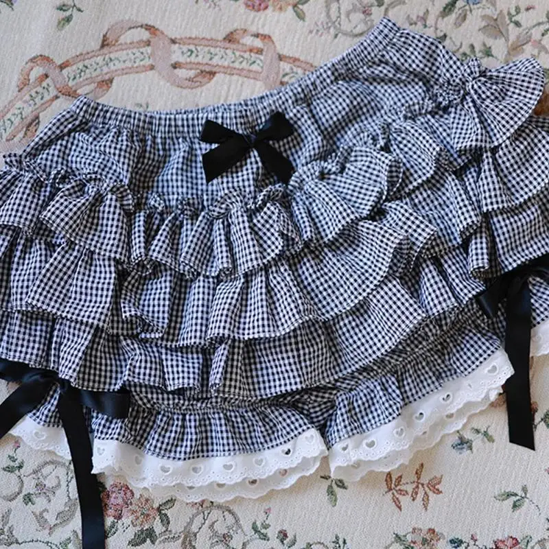 Y1AC Японские женщины Ruffled Pumpkin Shorts Bins