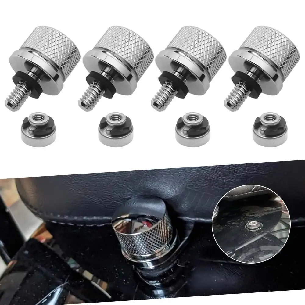 

4Pcs Knurled Bolt Kits For Harley Davidson Sportster Touring Softail Dyna Cvo 1996-2017 Chrome Aluminum Fender Rear Seat Bolt