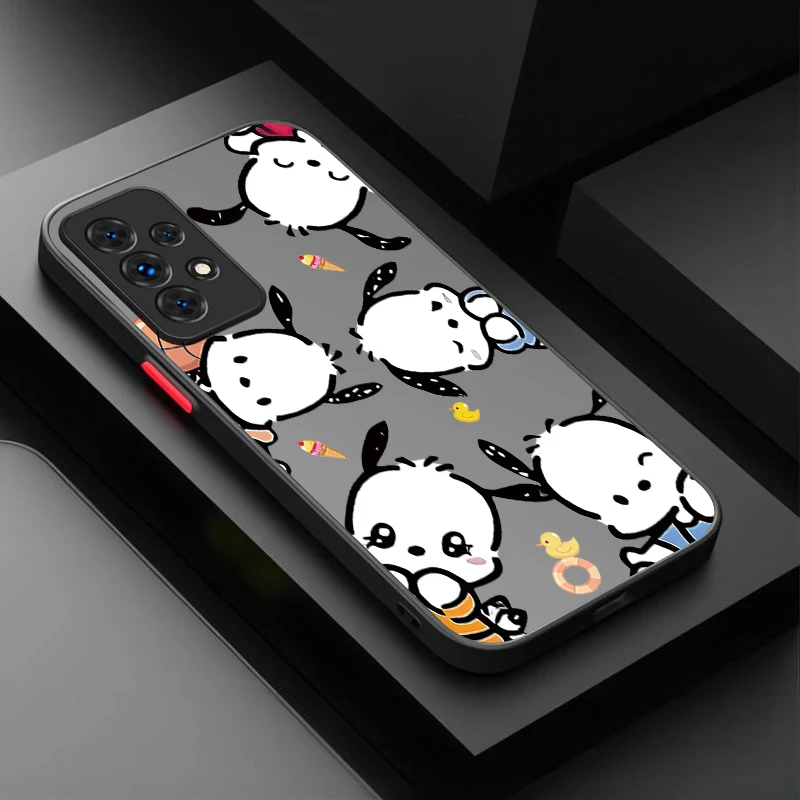 Sanrio Pochacco Custodia per telefono carina per Samsung Galaxy A17 A07 A54 A05s A34 A24 A14 A73 A53 A33 A23 A13 A72 A52 A52s A32 A22 A12