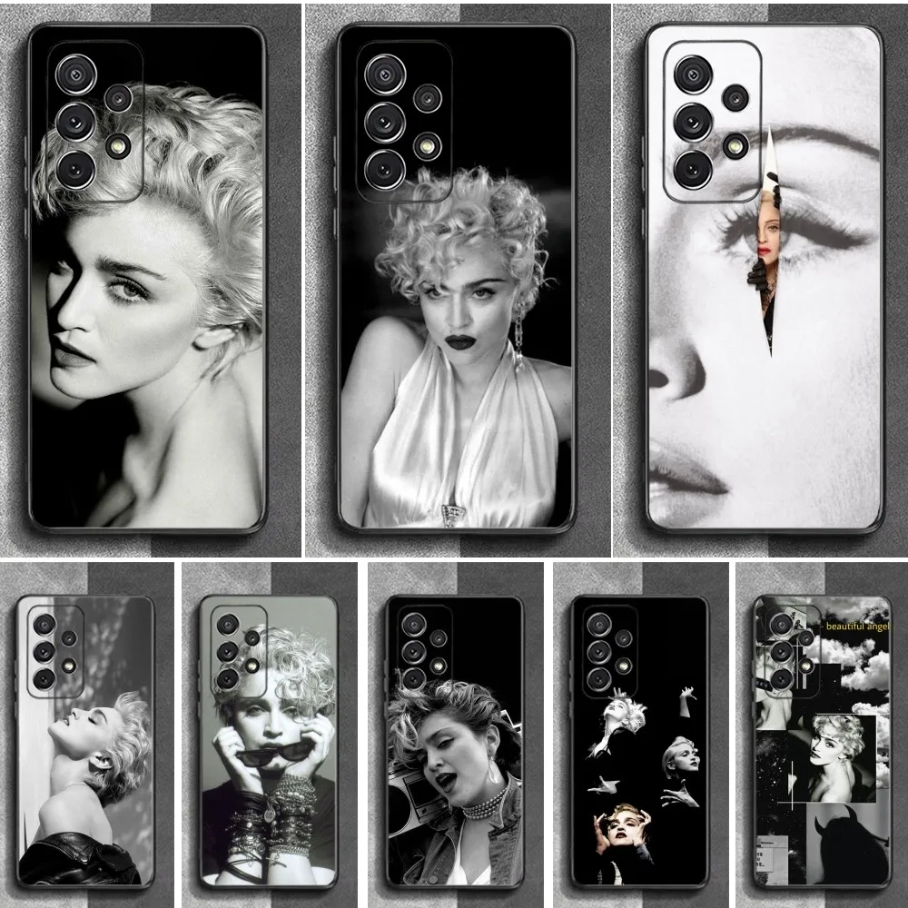 M-Madonnas-s 1980 Phone Case For Samsung S24,23,22,30,21,10,9,Ultra,Plus,Lite,FE,Soft Silicone Black Cover