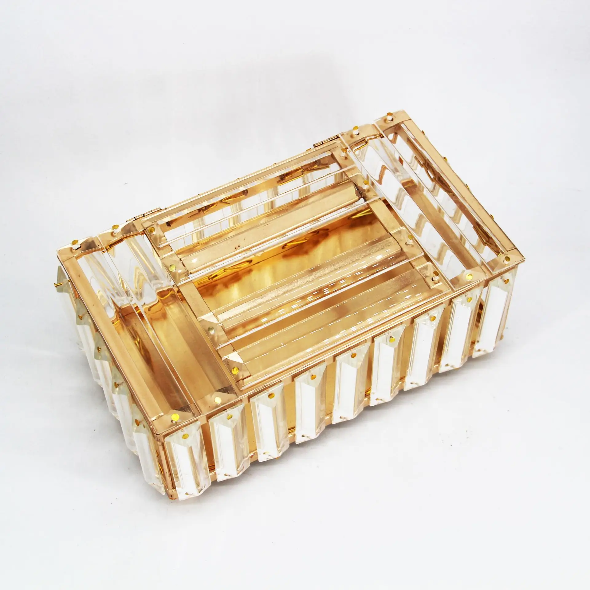 Modern Design European Style Home Living Room Table Decoration Napkin Storage Box Crystal Tissue Box