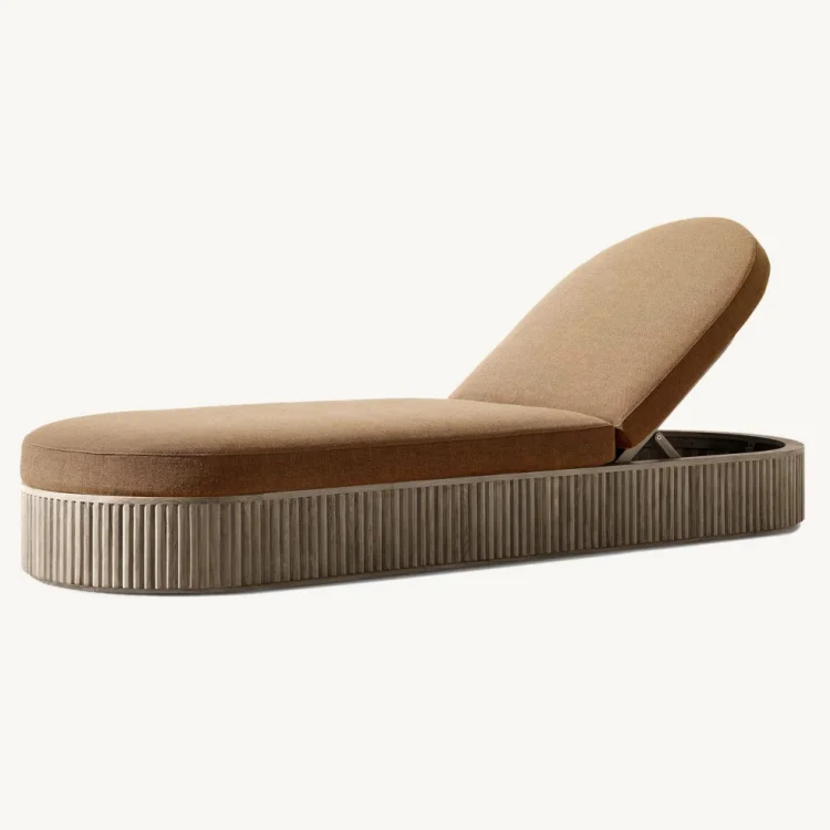 OEM Outdoor Swimming Pool Sun Bed Solid Teak Outdoor Outdoor Furniture Sunbed