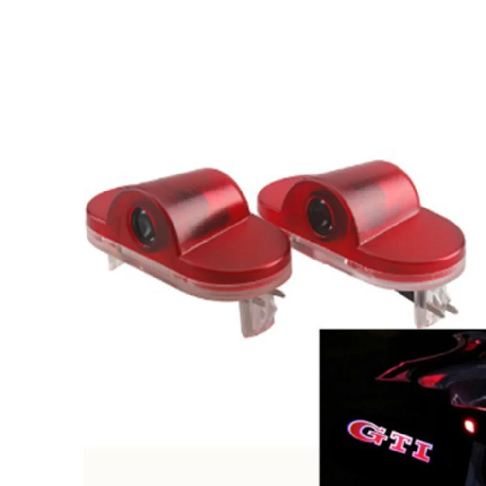 Door Shadow For Volkswagen Golf GTI Logo Light Red GTI Ghost Courtesy Light For VW GOLF Lavida Caddy Beetle Bora VW Door Light