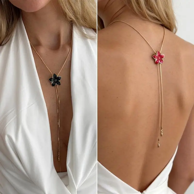 Fashion Flower Pendant Necklace Colorful Drip Oil Bracelet Jewelry Set for Women Elegant Gift for Mothers Day