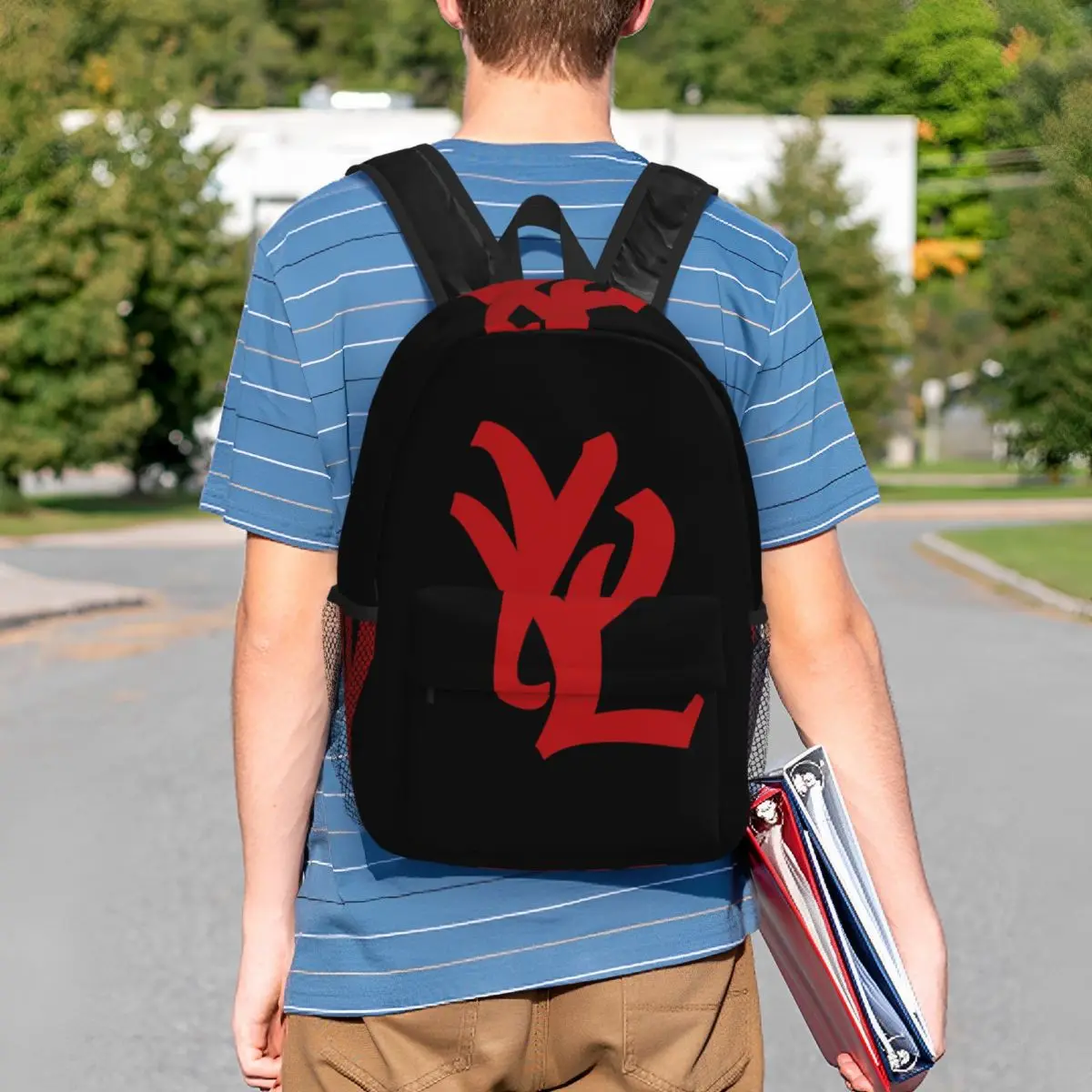 Rapper Playboi Carti YVL Red Logo Backpack Student Boys Girls BookBag Men Women School Bag Computer Shoulder Bags