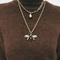 2Pcs ZAA Vintage Metal Animals Imitation Pearl Pendant Necklace for Women Fashion Holiday Party Jewelry Gifts