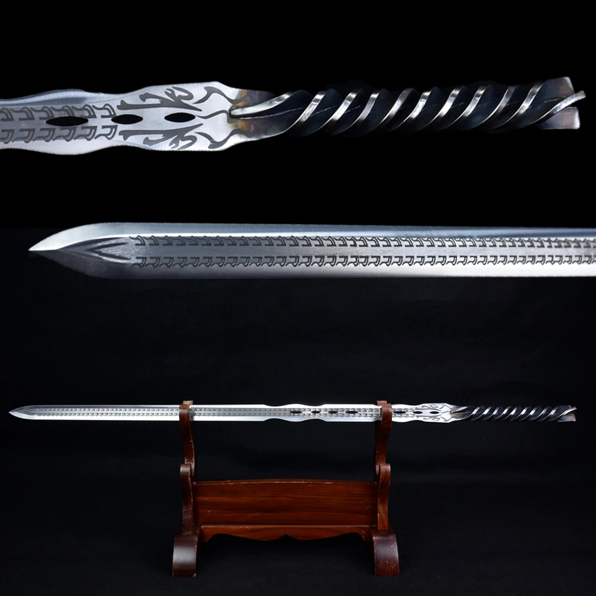 

98cm Medieval samurai sword full tang Sharp hand-ground stainless steel blade katana weapons Knight fighting training Battle