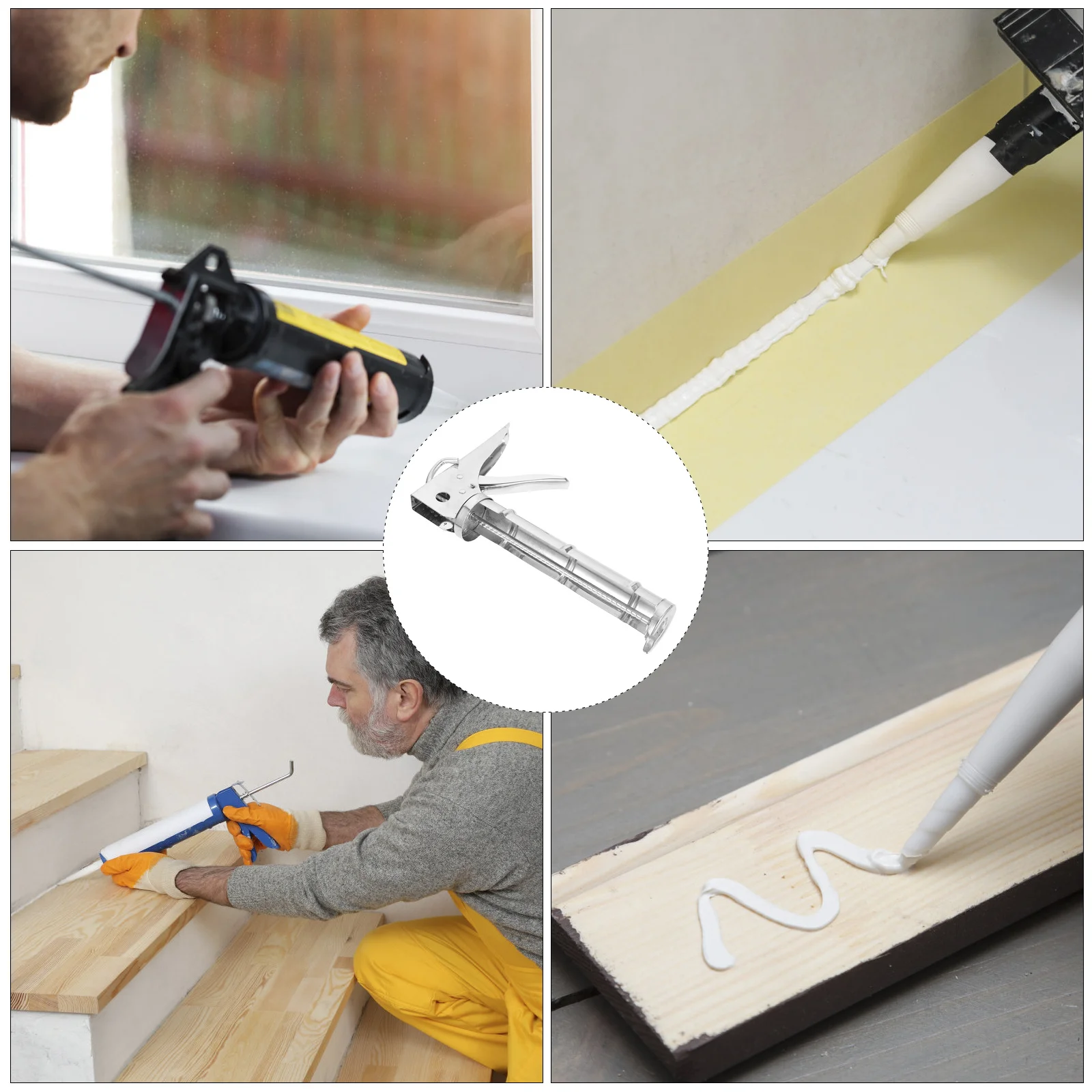헤비 듀티 코킹 건 드립 프리 트리거 DIY 홈 개선을위한 편안한 핸들 방수 씰링 접착제 디스펜서 도구