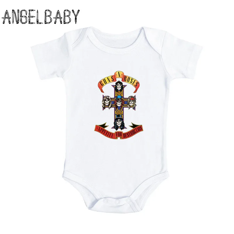 Infant Bodysuits Rock Band Gun N Roses Fashion Newborn Baby Romper Summer Jumpsuit Outfits Onesie Toddler Boys Girls Clothes