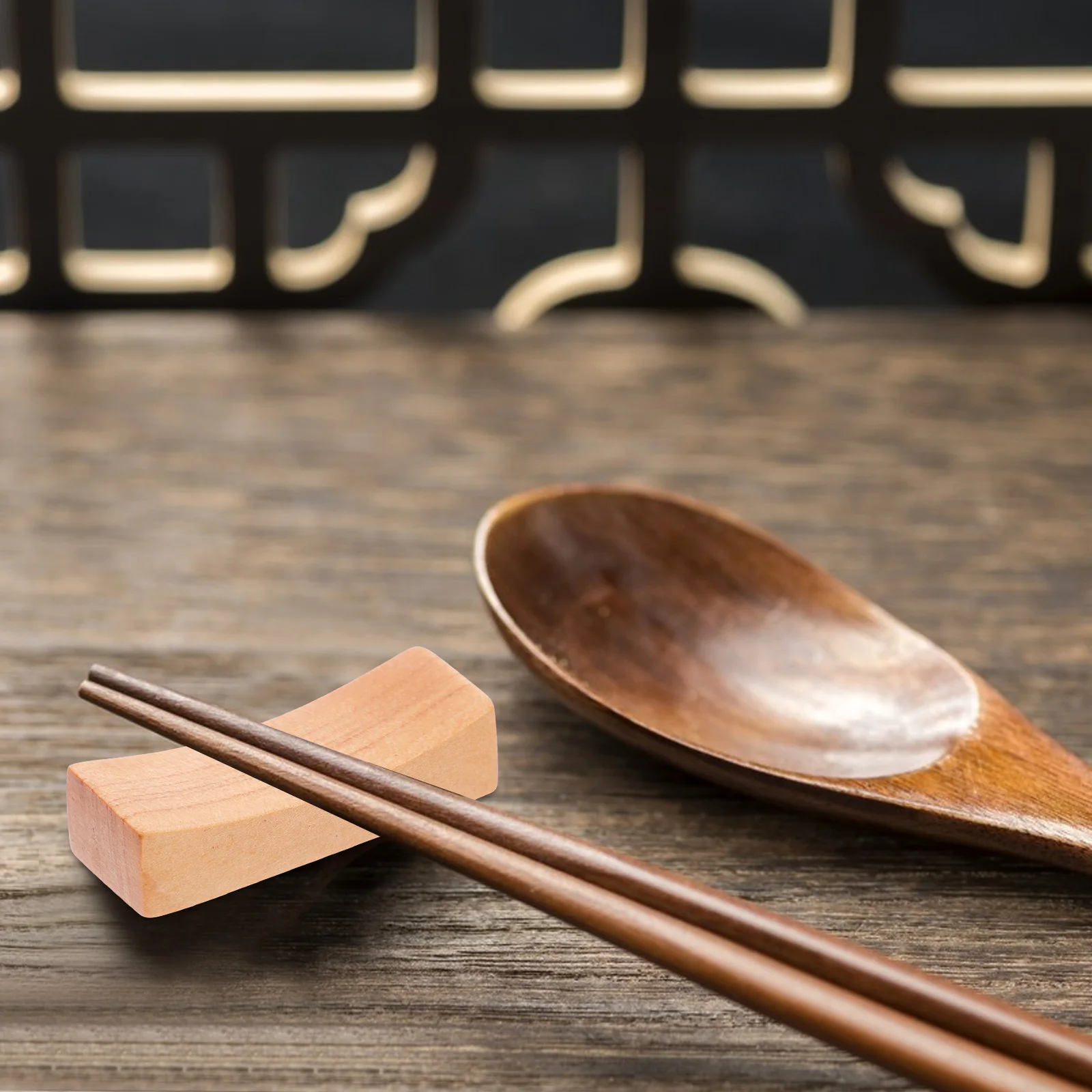 

12 Pcs Japanese Holders Wooden Stand Kitchen Wood Chopsticks Support Bar Chopsticks Holder Utensils Elegant Dining Accessories