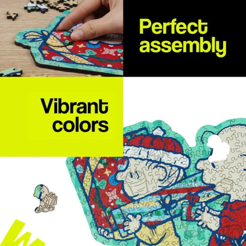Wooden Puzzle Adult Snoopy Anime Peanuts Comics Merry Unwrapping Pattern Leisure Game Home Art Jigsaw Ornament Perfect Present