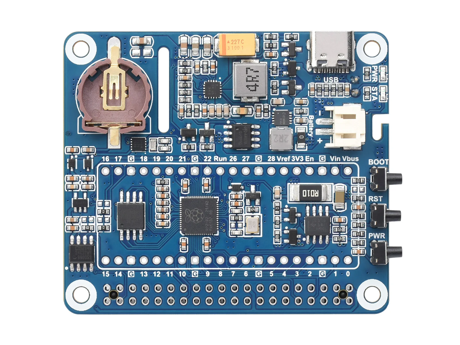 Power Management HAT for Raspberry Pi, Supports charging And Power output at the same time, Fast Load Transient Response