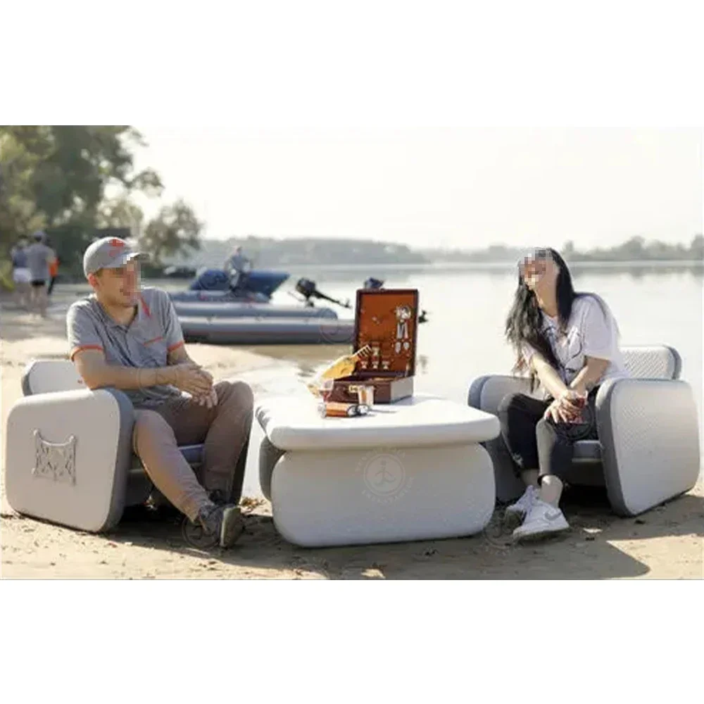 Outdoor Customized Drop Stitch Inflatable Table Portable Furniture Suit Inflatable Table For Lake Dock Floats Camping Boating