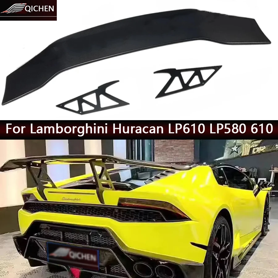 

For Lamborghini Huracan LP610 LP580 610 DMC Style Carbon Fiber Tail fins Rear Spoiler Duckbill Car Wing body kit