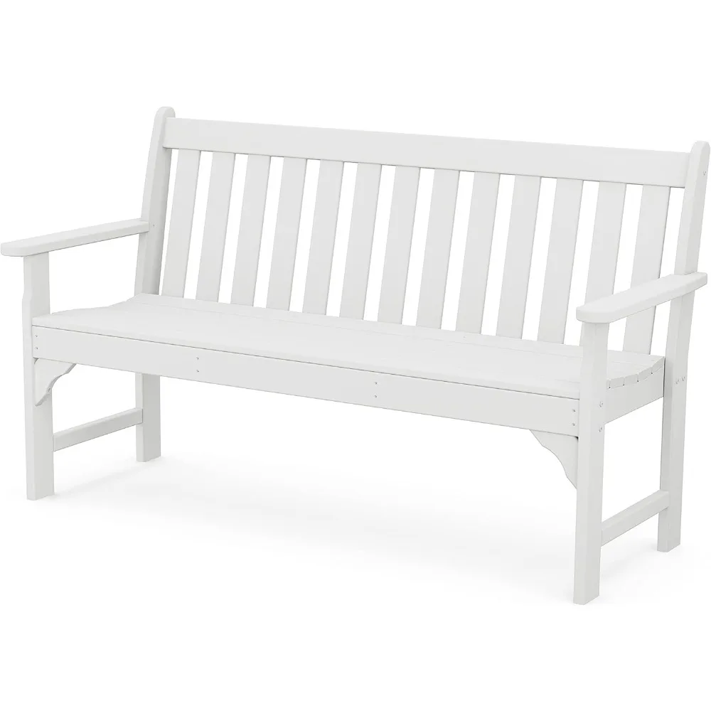 

Outdoor Bench Set of 2, 3-Person Patio Garden Bench with Anti-Rust,Lawn, Vineyard 60" Bench, White