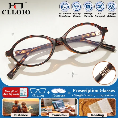 CLLOIO, superventas, gafas de lectura graduadas Retro para mujer, gafas fotocromáticas con montura pequeña ovalada, gafas de sol polarizadas para miopía