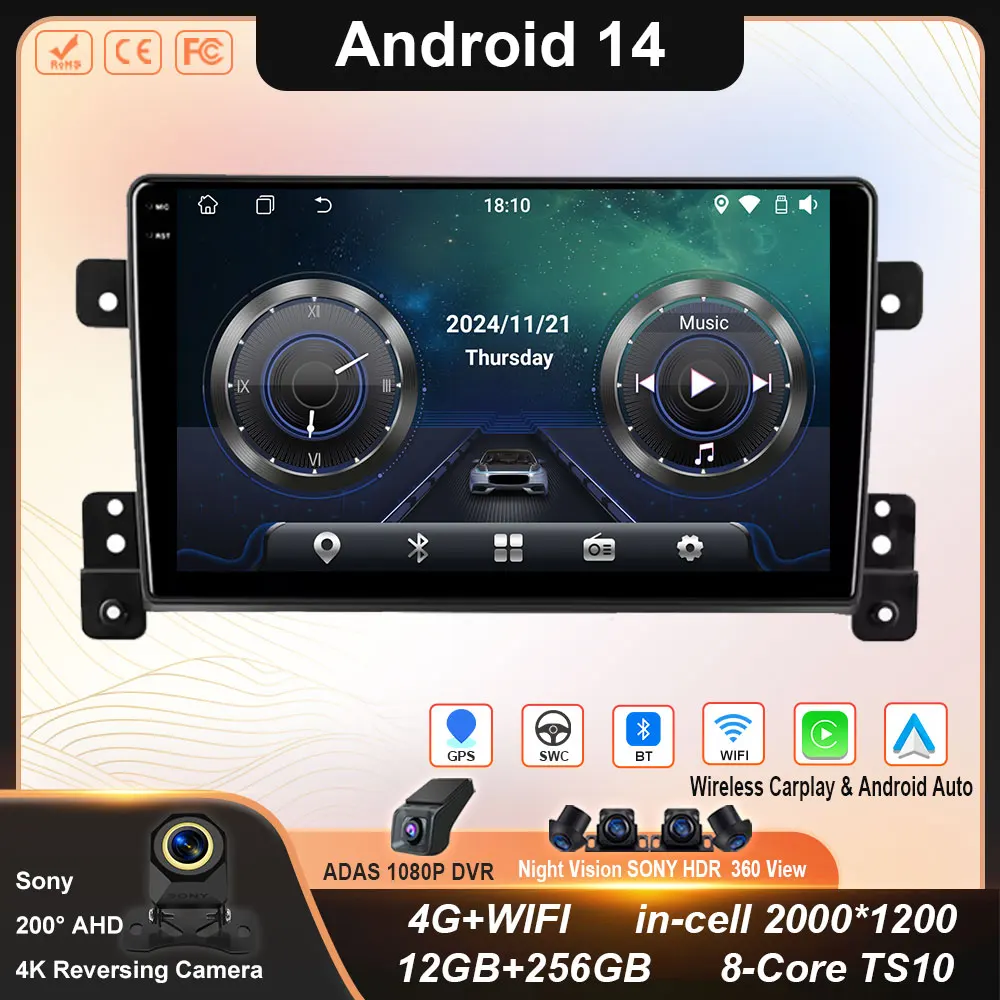 

Android For Suzuki Grand Vitara 3 2005 - 2015 Car Radio Multimidia Player Navigation 4G Carplay Car GPS Intelligent Systems WIFI