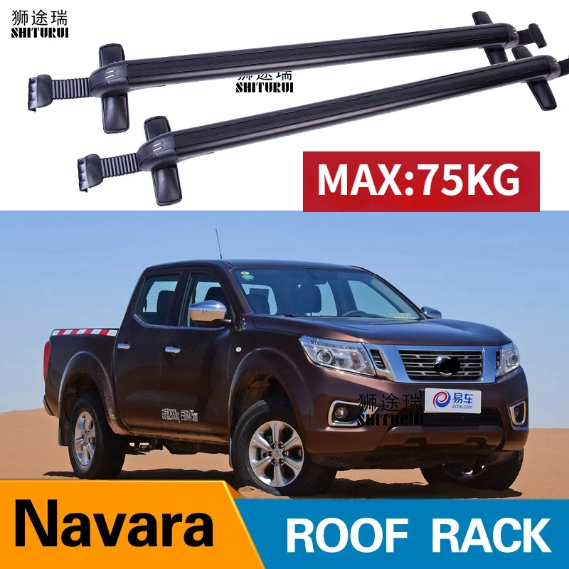 2Pcs Roof bars For Nissan Navara (D23) King Cab Double Cab 2015+ Aluminum Alloy Side Bars Cross Rails Roof Rack Luggage Carrier