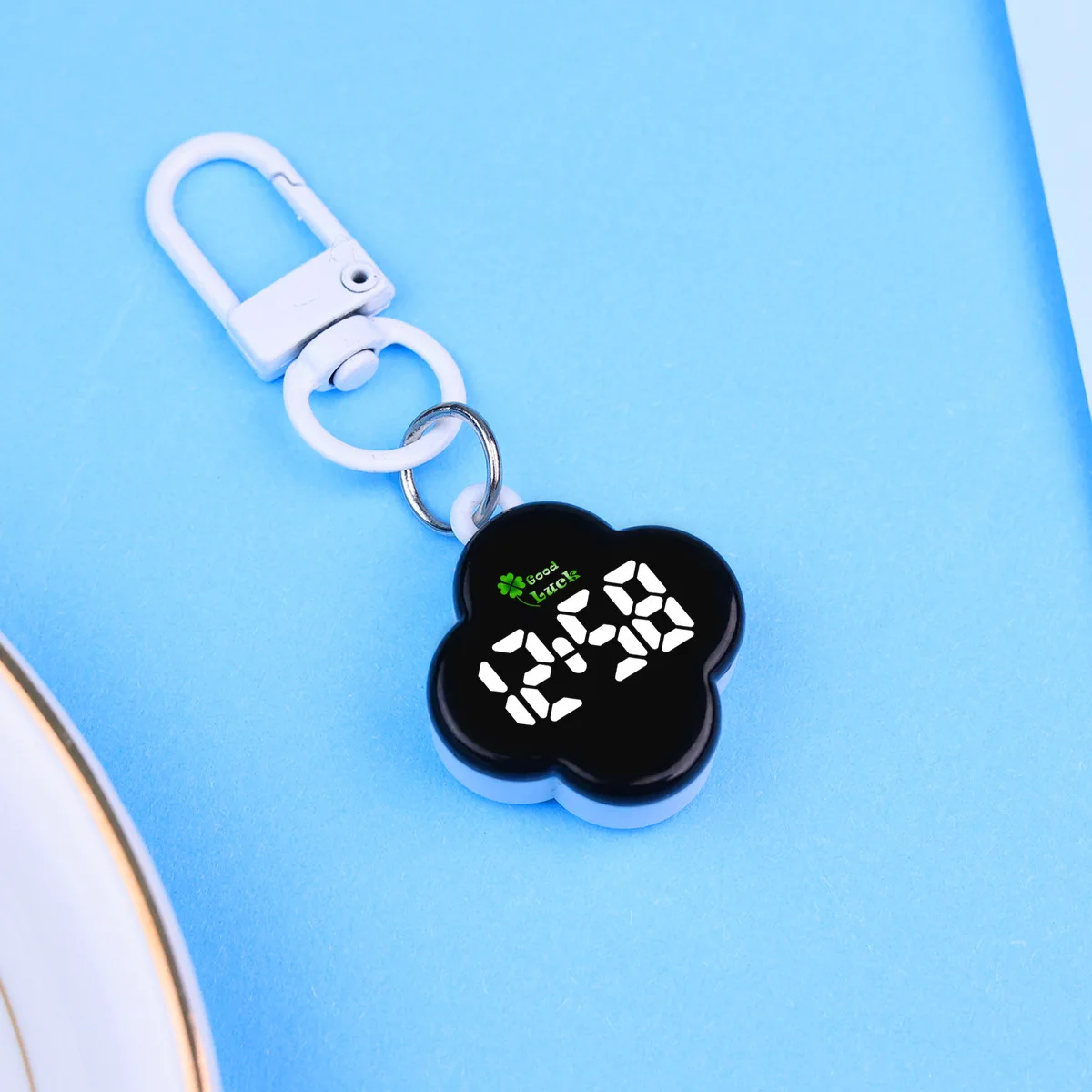 New Cartoon Keychain LED Electronic Watch, Personalized Night Light Touch Backpack Pendant Watch
